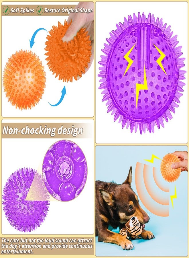 UZLU 36 Pcs 2.5 in Squeaky Dog Toy Balls Spiky Dog Balls Chew Toy for Teething Durable High Bounce TPR Fetch Toy 9 Colors Water Toys for Small Medium Dogs Aggressive Chewers Clean Teeth and Training - Image 4